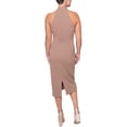 thumbnail image 2 of RACHEL RACHEL ROY Womens Beige Stretch Pleated Zippered Crossover Halter Slitted Back Sleeveless Below The Knee Evening Sheath Dress XL, 2 of 2