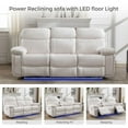 thumbnail image 7 of 3 Pieces Power Recliner Chair Sectional Sets,White Faux Leather 3 Seater Reclining Sofa,Loveseat Recliner Chair, Single Seater Recliner for Living Room Furniture Sets Home Theater Seating with Speaker, 7 of 7