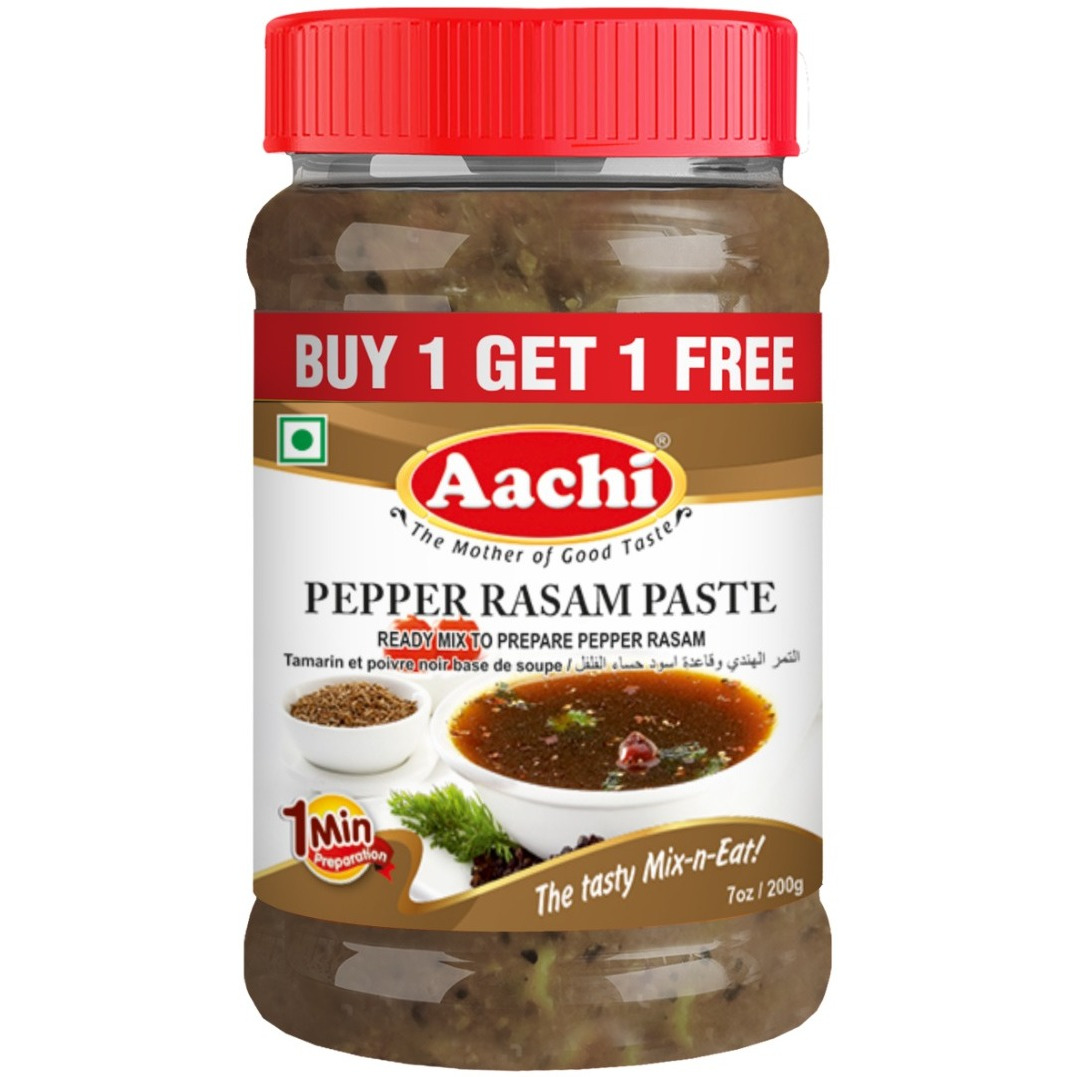 Pack Of 4 Aachi Pepper Rasam Paste 200 Gm (7 Oz) [Buy 1 Get 1 Free]