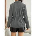 thumbnail image 5 of Female Fashion Corduroy Shackets Down Jackets Tops Fall Trendy Long Sleeve Shirts Gray XL, 5 of 9