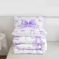 thumbnail image 5 of Erosebridal Purple Bow Tie Twin Comforter Sets For Girls,3D Cartoon Loves Print Kids Bedding Set,Reversible,2pcs, 5 of 7