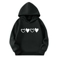 thumbnail image 4 of ATOGUTA Valentine's Day Sweatshirts for Girls Hooded Heart Graphic Sweatshirt Fall Winter Kid Long Sleeve Shirt Pullover Top Size 3T-14, Black, 4 of 5