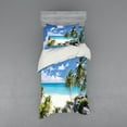 thumbnail image 2 of Ambesonne Tropical Bedding Set 4 Pcs, Barbados Beach Ocean, Queen, Multicolor, 2 of 3