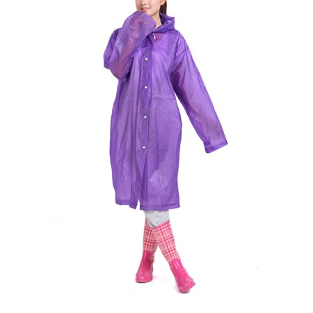 Purple Single Adult Poncho Cycling Bicycle Raincoat Hooded Waterproof Coat Cover