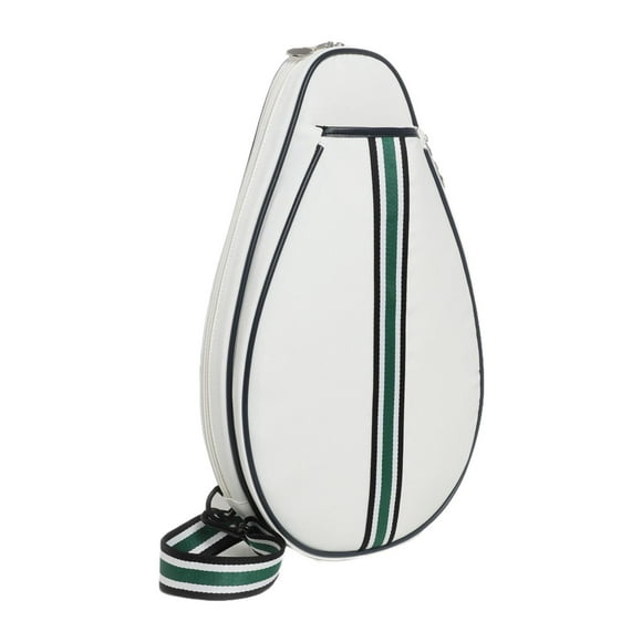Colaxi Sac de Transport pour Raquette de Badminton Sac Bandoulière pour Extérieur Hommes Femmes Entraînement Blanc