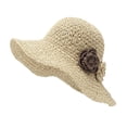 thumbnail image 2 of Delayuji Womens Bucket Hat Woven Wide Brim Foldable UV Protection Breathable Summer Travel beach hat Versatile Portable Outdoor foldable sun hat, 2 of 4