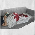 thumbnail image 6 of Lobster Soft Flannel Fleece Blanket, Illustration of a Happy Smiling Cartoon Lobster Waving His Pincers in the Air, Cozy Plush for Indoor and Outdoor Use, 50" x 60", White Dark Coral, by Ambesonne, 6 of 6