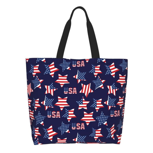 Disketp American Stars Bolsa Tote Estampada para Mujer, Bolso de Hombro y de Mano para Compras y Viajes