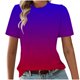 thumbnail image 2 of Fiudx Camisas para Mujer Camiseta Estampada Informal y de Moda para Mujer con Cuello Redondo y Top de Manga Corta, 2 of 4