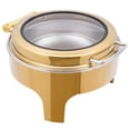 thumbnail image 5 of Chafing Dish, 6L Round Gold Chafer, Commercial Food Warmer, Alcohol Heated Buffet Pan, Stainless Steel with Glass Lid, for Hotel Restaurant, 5 of 10
