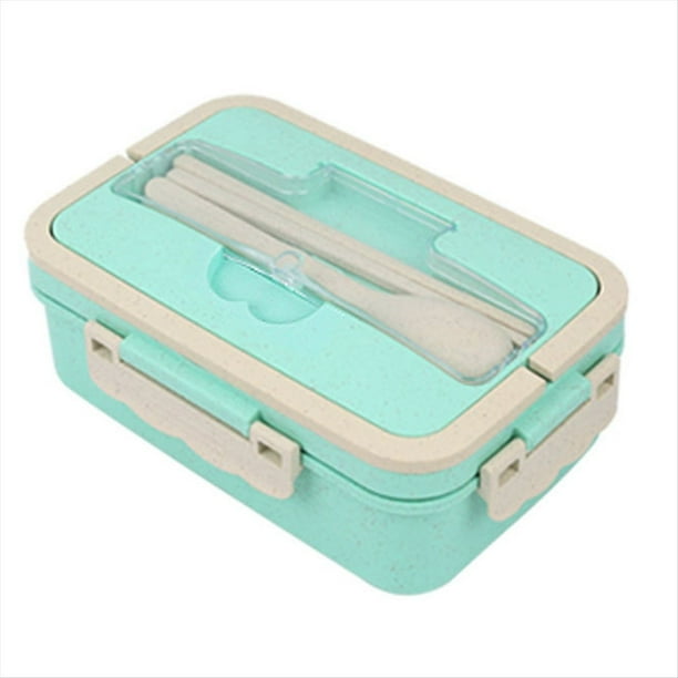Bento Box para Adultos - Contenedor de Almuerzo Hermético de 3 Compartimentos, Apto para Microondas y Lavavajillas, Reutilizable para Ensaladas y Refrigerios A