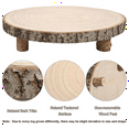 thumbnail image 3 of 11 Inch Wood Cake Stand, Round Wooden Cupcake Pedestal, Paulownia Wood Slice with Legs, Rustic Cake Holder Wooden, 3 of 5