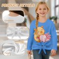thumbnail image 6 of Xoenoiee Capybara Axolotl Print Long Sleeve Shirts for Girls Crewneck T-Shirts Kids Soft Long Sleeve Tees Top Twist Knot T Shirts Tie Front Blouses, 9-10 Years, 6 of 7