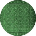 thumbnail image 1 of Ahgly Company Indoor Round Oriental Emerald Green Traditional Area Rugs, 7' Round, 1 of 4