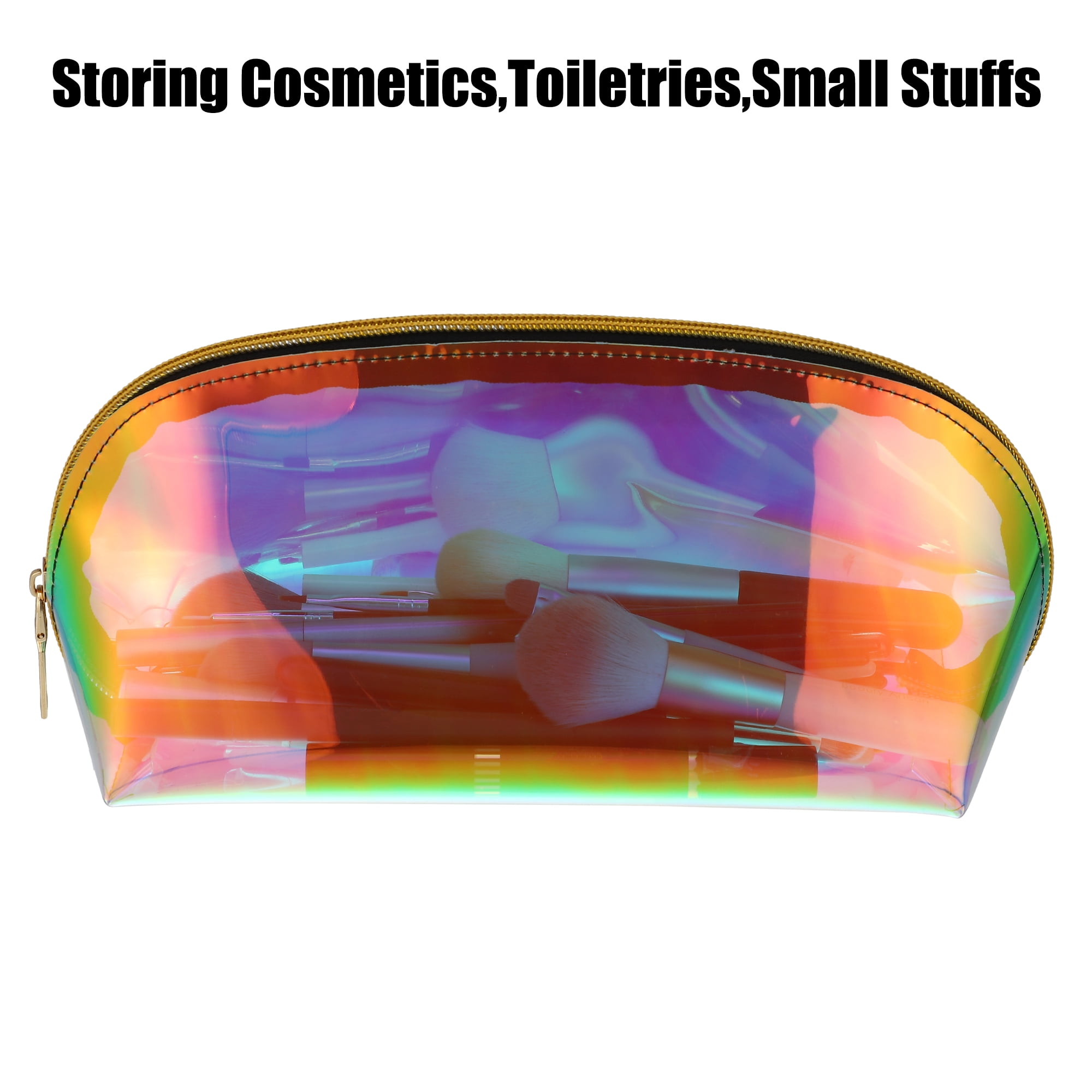 Unique Bargains Travel Toiletry Bag Makeup Bag Toiletry Organizer TPU Multicolor S Size