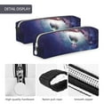 thumbnail image 4 of Yiaed Planets Stars And Galaxies Print Leather Pencil Case - Leather Pen Pencil Holder - Elegant & Practical Pencil Pouch for Work & Office, 4 of 7