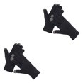 thumbnail image 2 of sweethay 1 par de guantes de invierno engrosados, flexibles, para mantener el calor, cubierta para los dedos, accesorio de ropa con color simple Negro 2piezas, 2 of 6