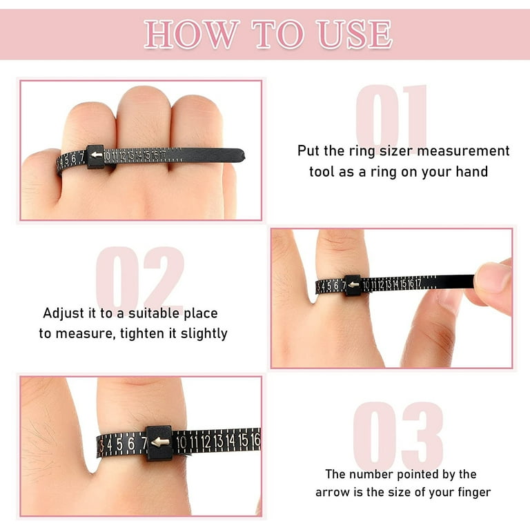 Dicasser 3 Pieces Ring Sizer Measuring Tool Ring Size Measurement Tools Ring  Sizing Kit Finger Measurer Jewelry Sizes 
