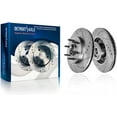 thumbnail image 2 of Detroit Axle - 6pc Front Drilled and Slotted Brake Rotors Ceramic Brake Pads for Lincoln Mark LT Ford F-150, 2 of 6