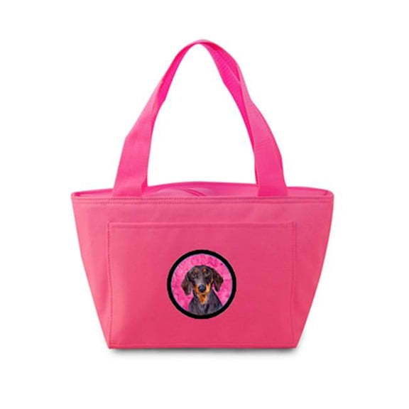 Carolines Treasures LH9358PK-8808 Pink Dachshund Zippered Insulated School Washable And Stylish Lunch Bag Cooler
