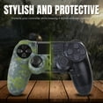 thumbnail image 4 of Controller Skins for PS4 - Silicone Protector Case Skin for Playstation 4 Controller Compatible with PS4 Slim / PS4 Pro Controller, Camo Mosaic Green Cover for PS4 Controller with Thumb Grip Caps, 4 of 7