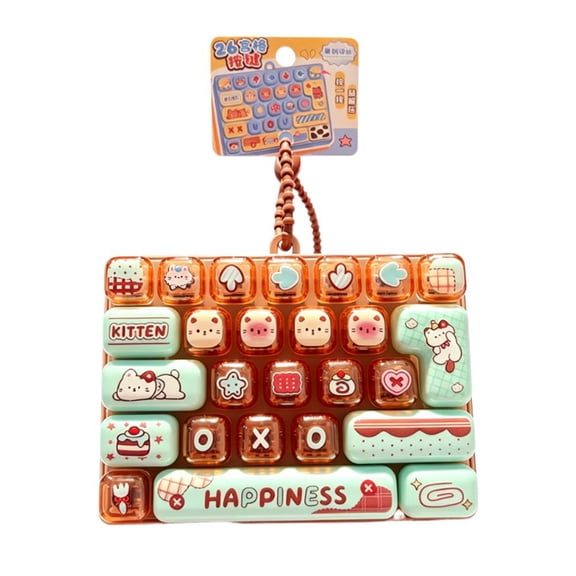 Cute 26-key Keyboard Fidget Keychain, Portable Clicky Fidget Keyboard Toy