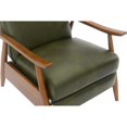 thumbnail image 6 of Pemberly Row Modern Green Faux Leather Wood Arm Push Back Recliner, 6 of 15
