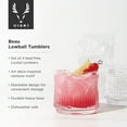 thumbnail image 3 of Viski Beau Lowball Tumblers, Drinking Glasses, Glass Cups, 11oz Set of 4, 3 of 10
