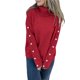 thumbnail image 3 of Suéter Holgado de Punto para Mujer, de Cuello Alto, Larga y Cuello Vuelto, de Invierno Vino Tinto XL, 3 of 8