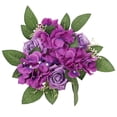 thumbnail image 2 of Corona de anillo de vela, corona verde, corona Floral decorativa, portavelas de pilar, corona bohemia para mesa, centro de mesa de boda Violeta, 2 of 9