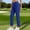 Blue, variant on Dianli Pants Travel Women's Stretch Travel Golf Cropped Sports Pants Elastic High Waist Quick Dry Pocketed Cropped Trousers Lightweight Breathable Comfortable for Travel Activewear Joggers
