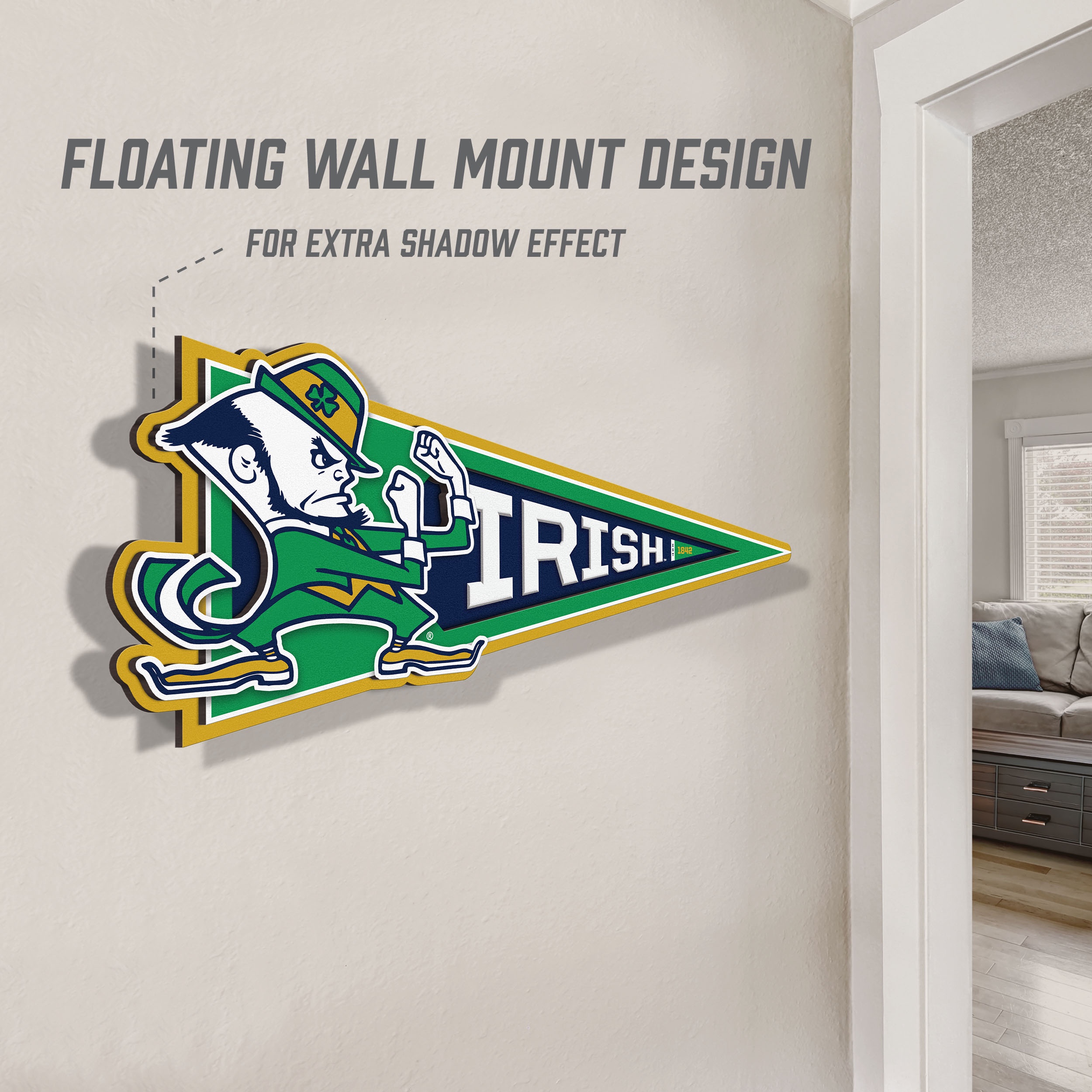 YouTheFan NCAA Notre Dame Fighting Irish Pennant Sign
