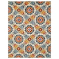 thumbnail image 1 of Tapis d'Intérieur Ou d'Extérieur 5 x 7 Pi à Motif Floral Orange, Ivoire, 1 of 1