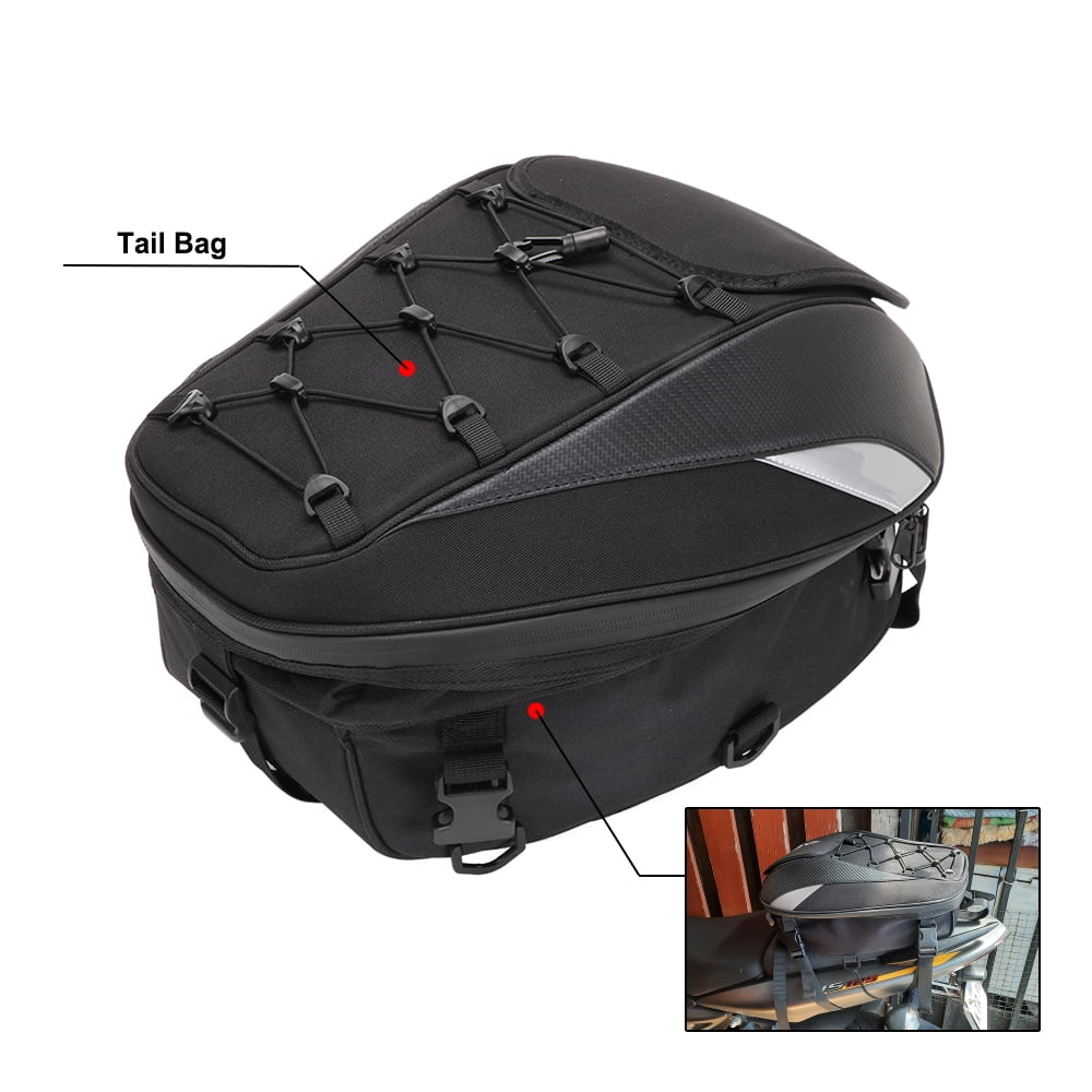 JFG RACING Motorcycle Seat Bag/Tail Bag Dual Use Motorcycle Backpack Waterproof Luggage Bags Motorbike Helmet Bag Storage Bags 