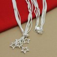 thumbnail image 2 of GKNET Starry Elegance 925 Sterling Silver Five Star Pendant Necklace Snake Chain-default, 2 of 5
