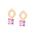 thumbnail image 1 of Aretes Dama Modernos Con Swarovski Rosa Violeta Oro 14K Lam dorado Unitalla, 1 of 7