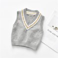 thumbnail image 5 of Chaleco para niños, jersey tejido con aguja gruesa sin mangas, cuello en V, línea interior, recorte de hilo, suéter para niños, 5 of 5