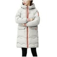 thumbnail image 2 of Miluxas Womens Coat Women's Comfy Stylish Autumn and Winter Long Sleeve Button Pocket Keep Warm Casual Long Cardigan Tops White 8(L), 2 of 5
