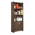 thumbnail image 1 of Librero 5 Repisas Moderno Decorativo Con Puertas Nogal 56118, 1 of 7
