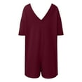 thumbnail image 7 of HXWCHs Long Sleeve Jumpsuits for Women, Stylish Women's Casual Romper with Short Sleeves Round Neck and Convenient Pockets for Everyday Comfort XL Brick Red, 7 of 7