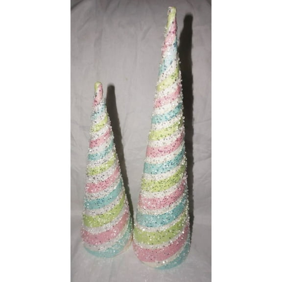 Regency International 16-20" Candy Stripe Cone Set of 2, Pastel Multi