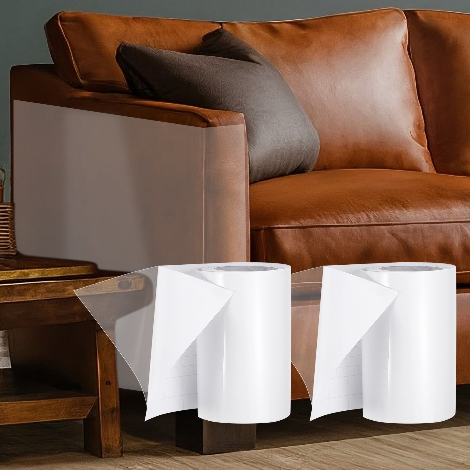 Anti Cat Scratch Furniture Protector 2 Rolls 118 x 3.9 Single-Sided Sticky Couch Protector