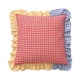 thumbnail image 2 of Cojín decorativo, cojín decorativo de cuadros con volantes para el sofá y dormitorio, cojín de inserción de fibra de poliéster suave de 45 x 45 cm, 2 of 8