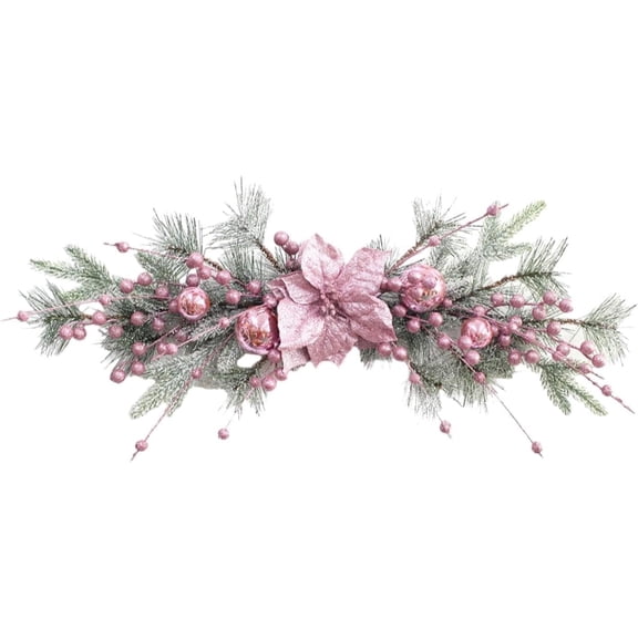 laqbezok Christmas Swag Xmas Wreath Garland with Ball Decor Xmas Teardrop Swag Christmas Door Swag Xmas Hanging Garland Front Door Swags for Xmas Front Door Decor