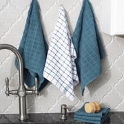 RITZ Terry Kitchen Towel and Dish Cloth, Set of 3 Towels and 3 Dish Cloths, Atlantic