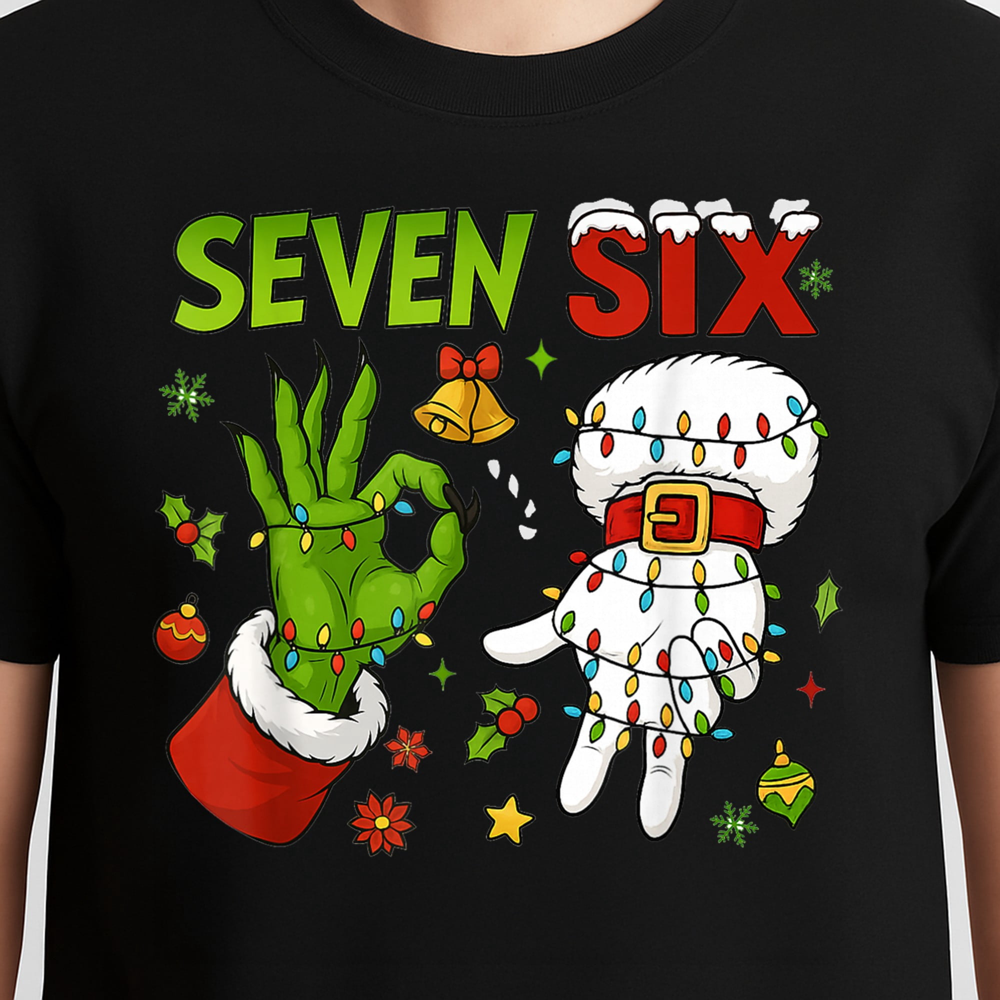 Six Seven 67 Meme T-Shirt – Christmas Elf Humor Theme – Boys and Teens Gift