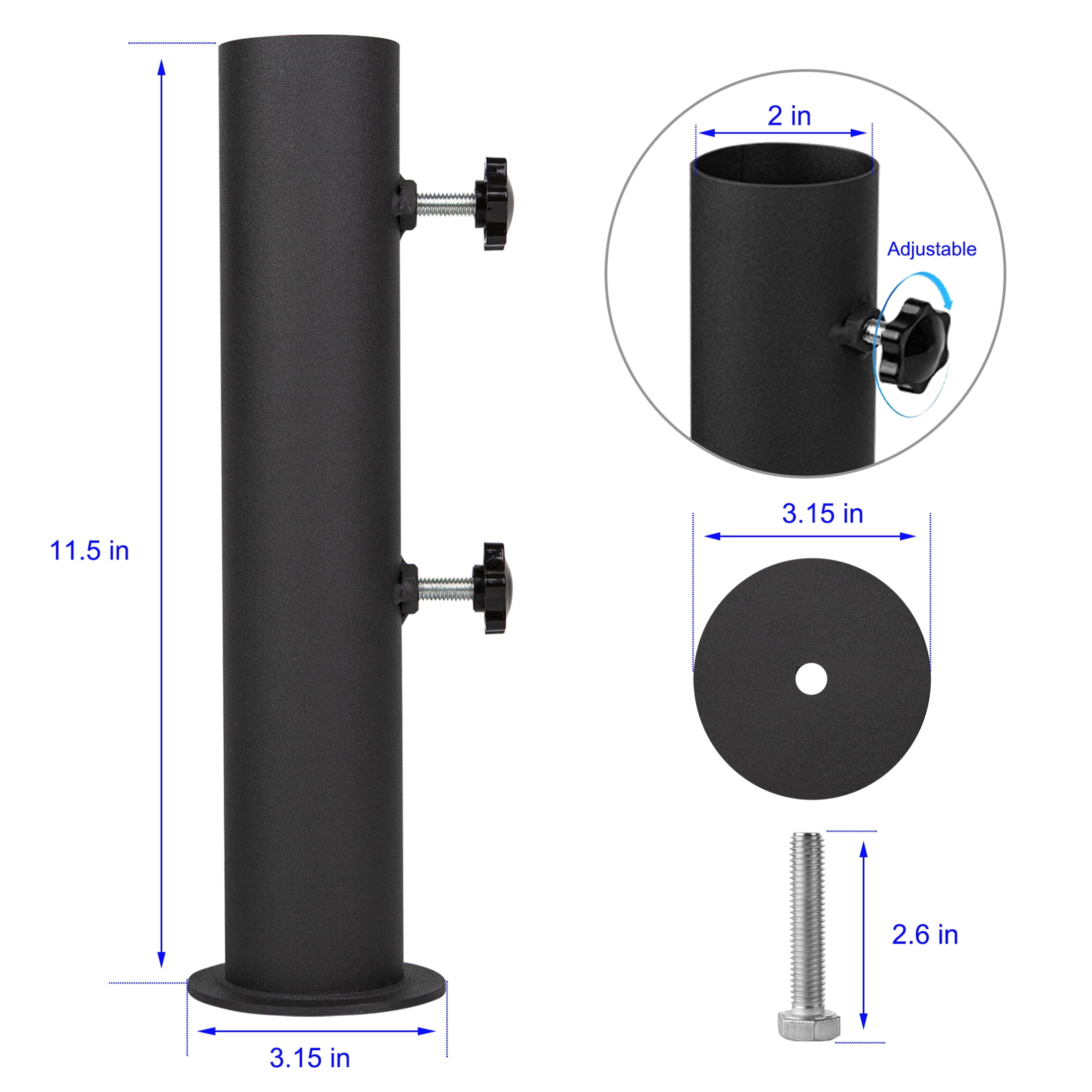 VANROUG Granite Umbrella Stand Tube Outdoor Heavy Duty Marble Flag Pole Stake Holder, Table Umbrella Tube Bracket, Umbrella Base Tube Replacement, DIY Umbrella Tube Mount
