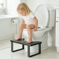 thumbnail image 4 of KeirineCC Wooden Bathroom Toilet Stool Children's Toilet Step Stool Bathroom Footstool Improves Squatting Posture Sturdy And Lasting Suitable For Adults And Children,Black, 4 of 6