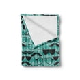 thumbnail image 2 of Hipster Soft Flannel Fleece Throw Blanket, Repetitive Mustache and Glasses Masculine Art, Cozy Plush for Indoor and Outdoor Use, 50" x 70", Seafoam Charcoal Grey, by Ambesonne, 2 of 6