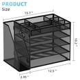 thumbnail image 7 of Marbrasse Multi-Functional Desk Organizer Tray,5 Tier Paper Letter Tray Organizer with File Holder,Mesh File Storage with 8 Compartments, 7 of 7